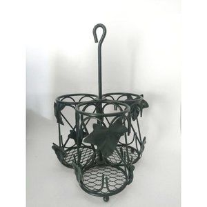 Green 3 Compartment Metal Table Caddy